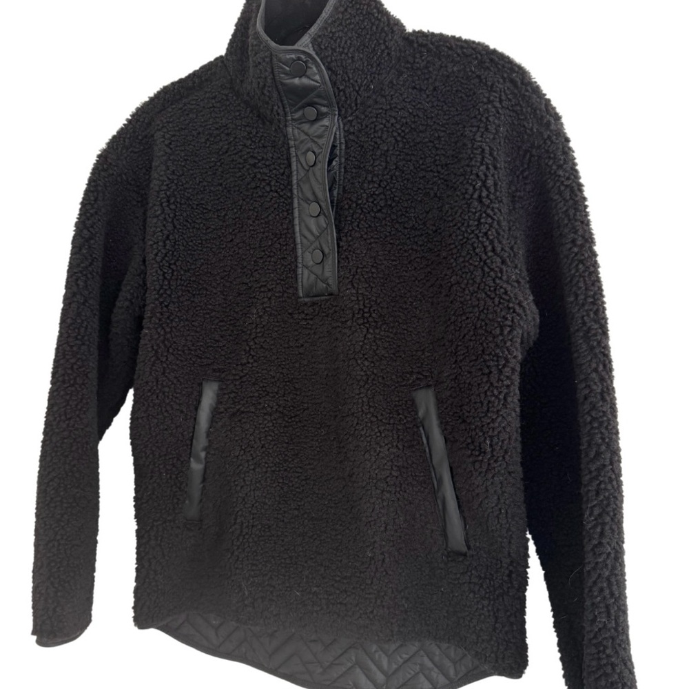 Athleta Black Sherpa Pullover